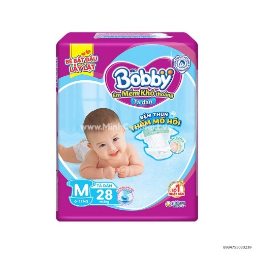 Tã Bỉm Dán Bobby M28 Miếng Từ 6- 11kg 